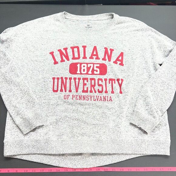 Top Of The World Gray Indiana University Crewneck Knit Blouse Top Womens Size M - Picture 5 of 10